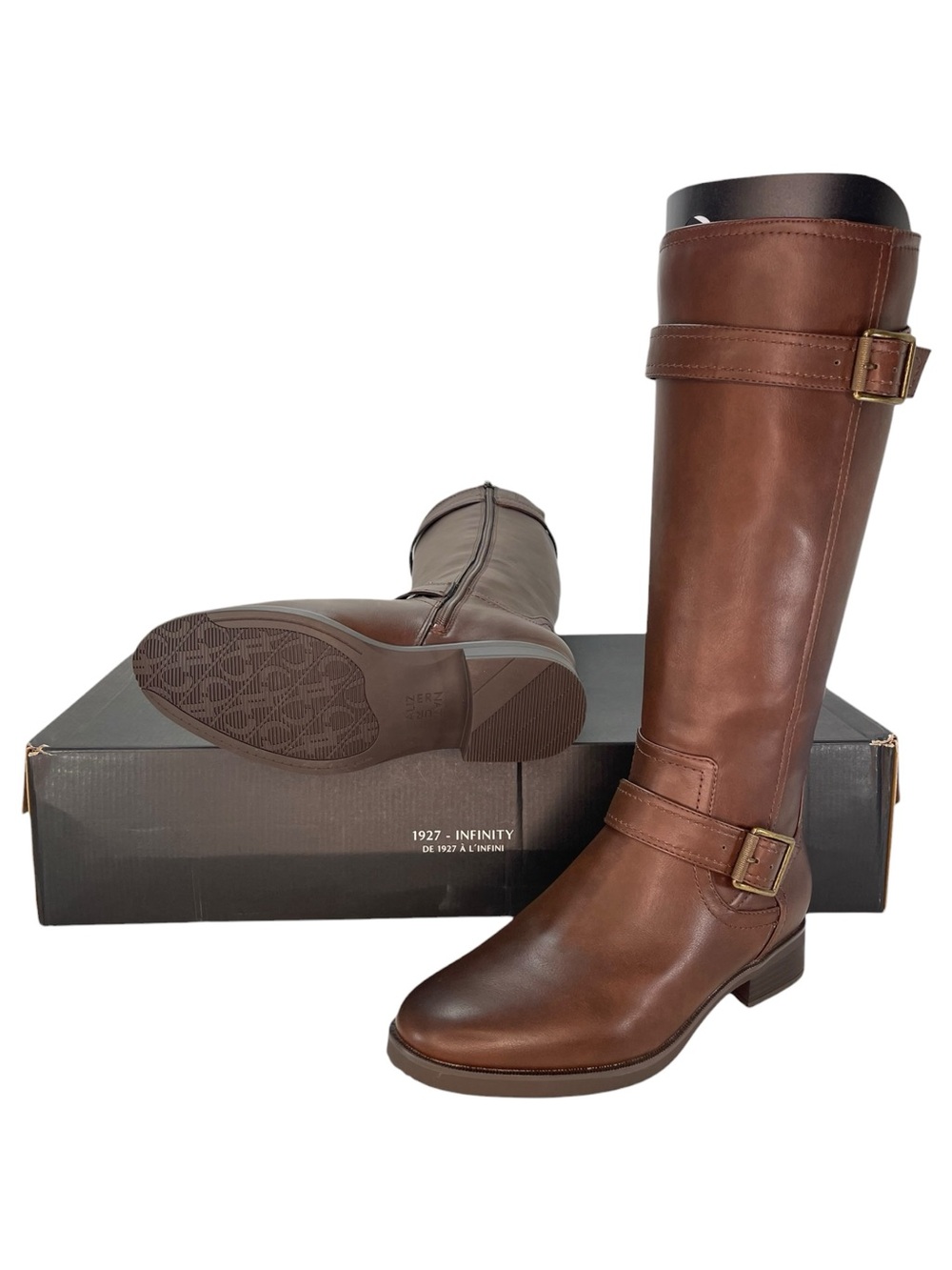 Naturalizer Tiernan Brown Faux Leather Knee High Womens Boots Size 9W - Picture 13 of 15